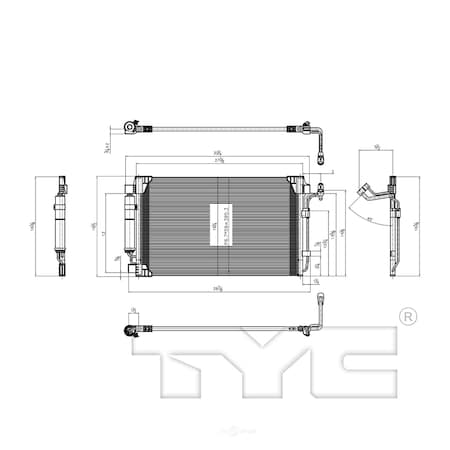 Tyc A/C Condenser, 4128 4128