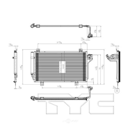 Tyc A/C Condenser, 4243 4243