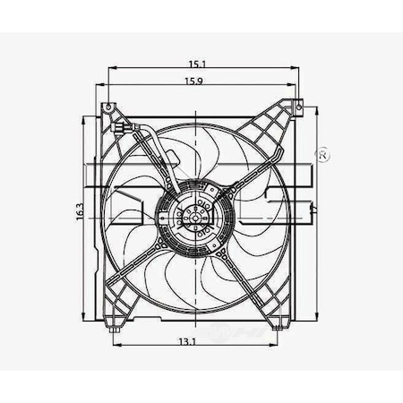 Tyc Engine Cooling Fan Assembly 2001-2004 Hyundai Santa Fe 2.4L, 600610 600610