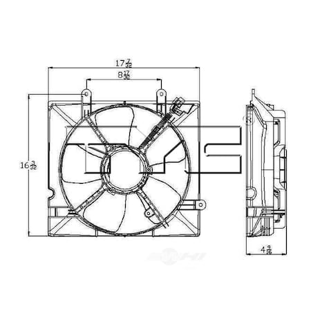 Tyc Engine Cooling Fan Assembly 2002-2005 Kia Sedona, 600840 600840