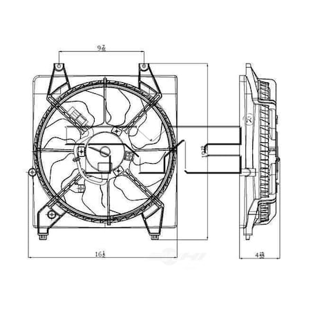 Tyc Engine Cooling Fan Assembly, 601000 601000