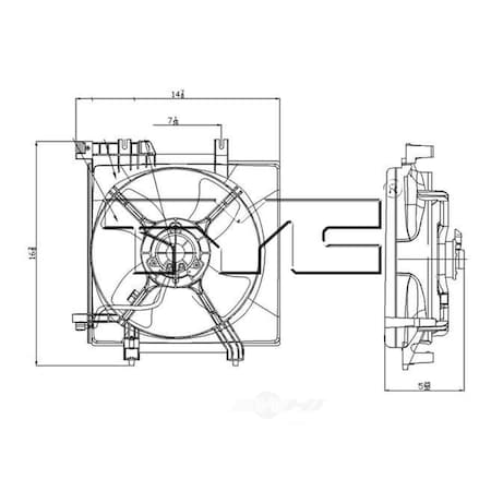 Tyc Engine Cooling Fan Assembly, 601170 601170