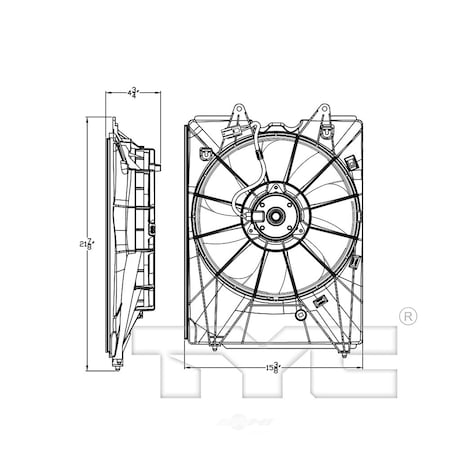 Tyc Engine Cooling Fan Assembly, 601490 601490