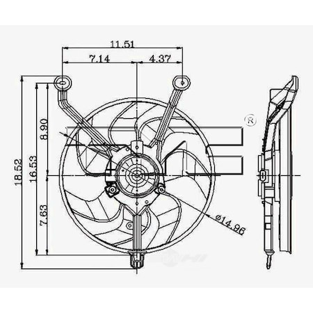 Tyc A/C Condenser Fan Assembly, 610230 610230