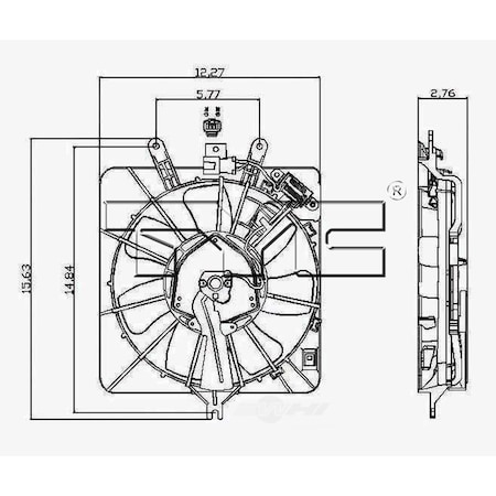 Tyc A/C Condenser Fan Assembly 2007-2008 Honda Fit 1.5L, 611010 611010