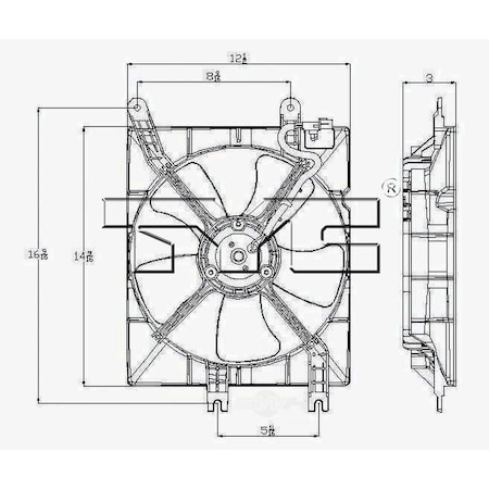 Tyc A/C Condenser Fan Assembly, 611050 611050
