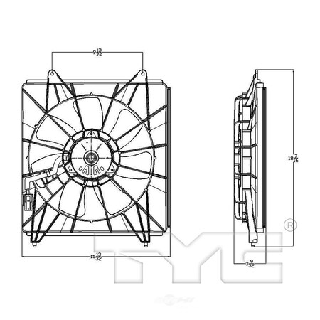 Tyc A/C Condenser Fan Assembly, 611130 611130