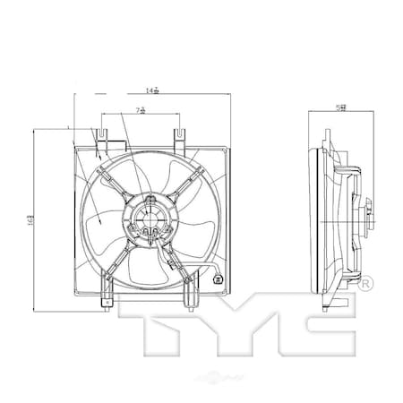 Tyc A/C Condenser Fan Assembly, 611250 611250