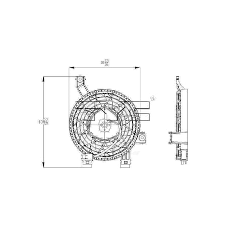 Tyc A/C Condenser Fan Assembly 2003-2008 Lexus GX470, 611270 611270