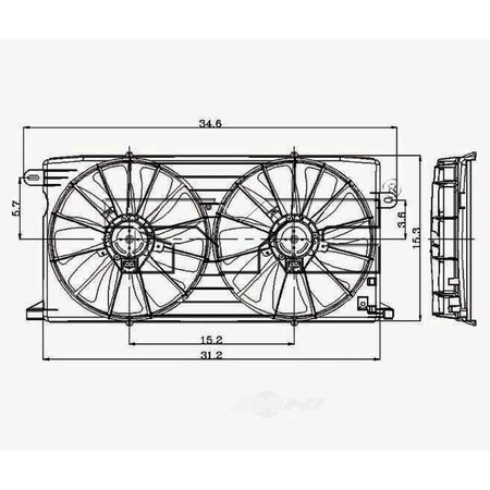 Tyc Dual Radiator and Condenser Fan Assembly, 620320 620320