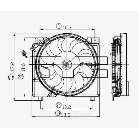 Tyc Dual Radiator&Condenser Fan Assembly 1995-1996 Jeep Cherokee 4.0L 620550
