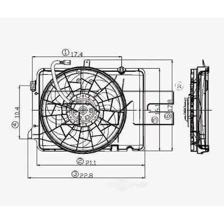 Tyc Dual Radiator and Condenser Fan Assembly, 620640 620640