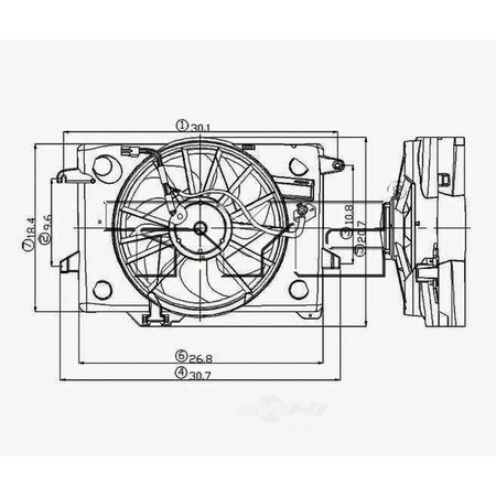 Tyc Dual Radiator and Condenser Fan Assembly, 620680 620680