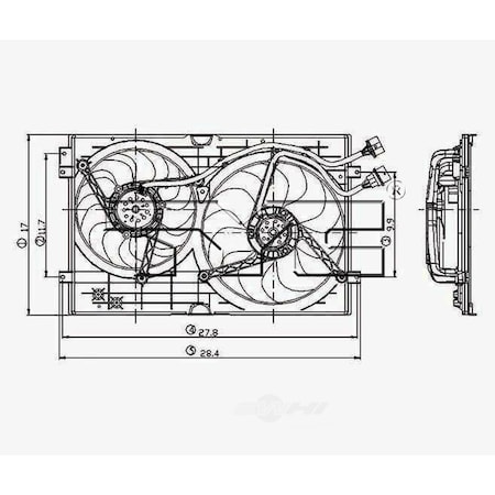Tyc Dual Radiator and Condenser Fan Assembly, 620990 620990