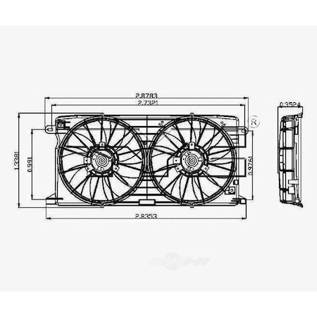 Tyc Dual Radiator and Condenser Fan Assembly, 621390 621390
