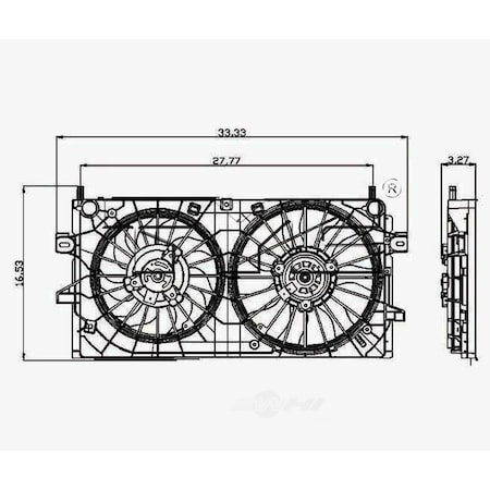 Tyc Dual Radiator and Condenser Fan Assembly, 621420 621420