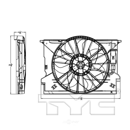Tyc Dual Radiator and Condenser Fan Assembly, 621510 621510