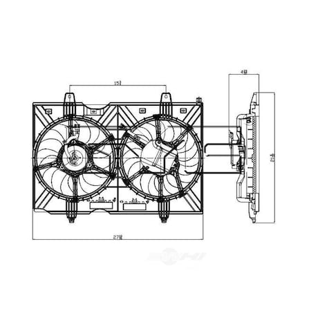 Tyc Dual Radiator&Condenser Fan Assembly 2008-2013 Nissan Rogue 2.5L 621880