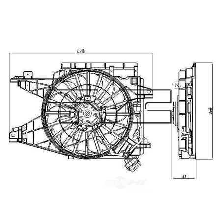 Tyc Dual Radiator and Condenser Fan Assembly, 621950 621950