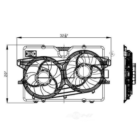 Tyc Dual Radiator and Condenser Fan Assembly 2008 Ford Escape 2.3L, 622120 622120