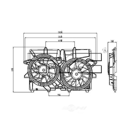 Tyc Dual Radiator&Condenser Fan Assembly 2005-2007 Ford Escape 2.3L, 622180 622180