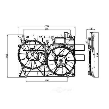Tyc Dual Radiator and Condenser Fan Assembly 2007-2009 Lexus RX350, 622190 622190