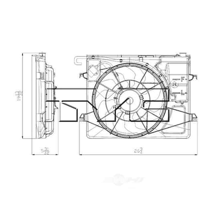 Tyc Dual Radiator&Condenser Fan Assembly 2010-2013 Kia Forte 2.4L 2. 622280
