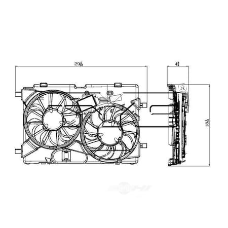 Tyc Dual Radiator and Condenser Fan Assembly, 622390 622390
