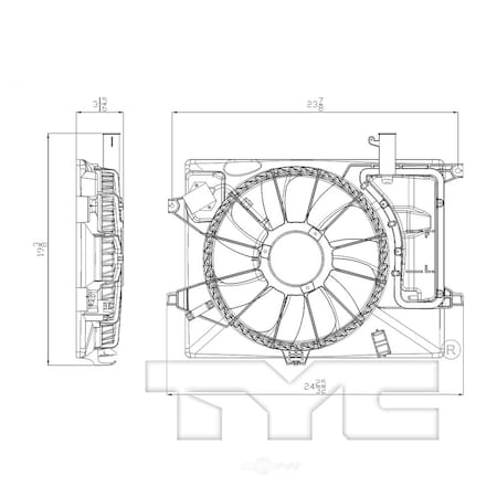 Tyc Dual Radiator and Condenser Fan Assembly, 622580 622580