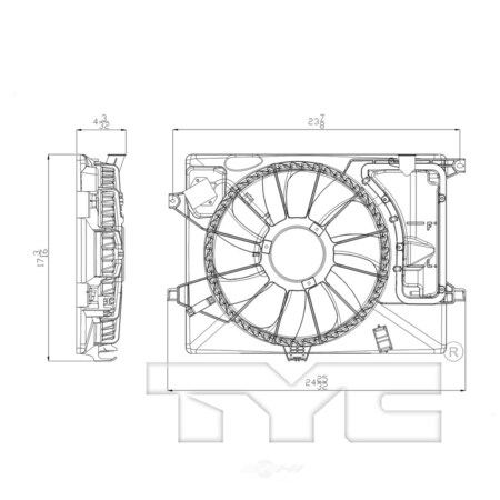 Tyc Dual Radiator&Condenser Fan Assembly 2012-2018 Kia Soul 1.6L 2.0L 622600