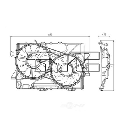 Tyc Dual Radiator and Condenser Fan Assembly, 622610 622610