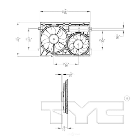 Tyc Dual Radiator&Condenser Fan Assembly 2005-2006 Volkswagen Jetta 1. 622820