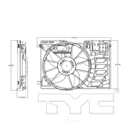 Tyc Dual Radiator&Condenser Fan Assembly 2013-2016 Ford Escape 2.0L, 622870 622870