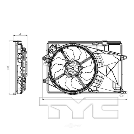 Tyc Dual Radiator&Condenser Fan Assembly 2012-2017 Chevrolet Sonic 1. 622900