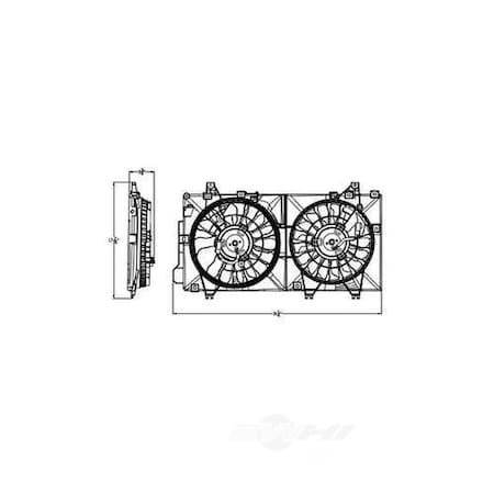 Tyc Dual Radiator&Condenser Fan Assembly 2014-2018 Mazda 3 2.0L 2.5L 623250