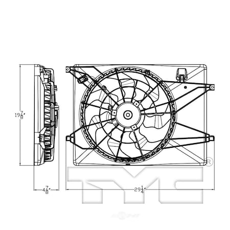 Tyc Dual Radiator and Condenser Fan Assembly 2016 Kia Sorento, 623920 623920