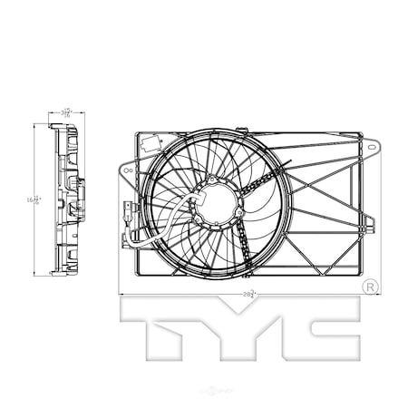 Tyc Dual Radiator and Condenser Fan Assembly, 624010 624010