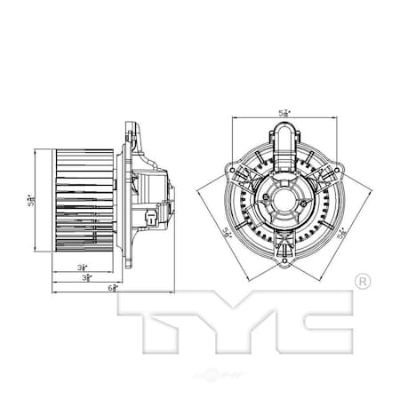 Tyc HVAC Blower Motor 2009-2012 Hyundai Elantra 2.0L, 700250 700250