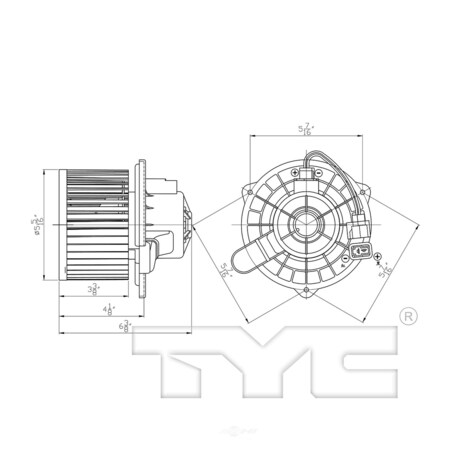 Tyc HVAC Blower Motor 2014-2017 Kia Soul 1.6L 2.0L, 700300 700300