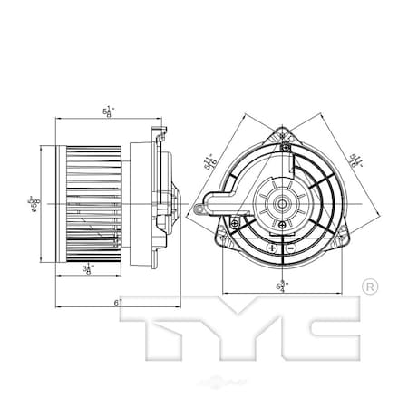 Tyc HVAC Blower Motor 2006-2015 Mazda MX-5 Miata 2.0L, 700311 700311