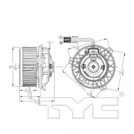 Tyc HVAC Blower Motor 2014-2016 Dodge Dart 2.4L 1.4L, 700315 700315
