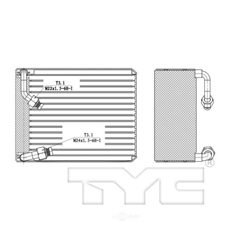 Tyc A/C Evaporator Core 2001-2003 Toyota Sienna, 97029 97029