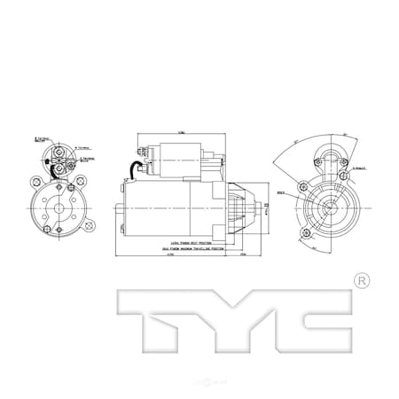 Tyc Starter Motor, 1-03272 1-03272