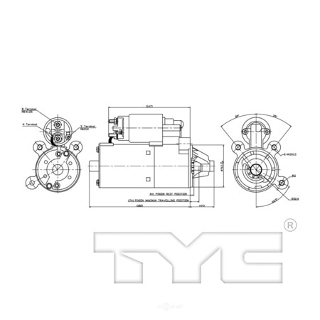 Tyc Starter Motor 2000-2004 Ford Focus 2.0L, 1-06655 1-06655