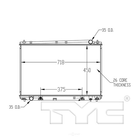 Tyc Radiator 1998-2003 Toyota Sienna, 2427 2427