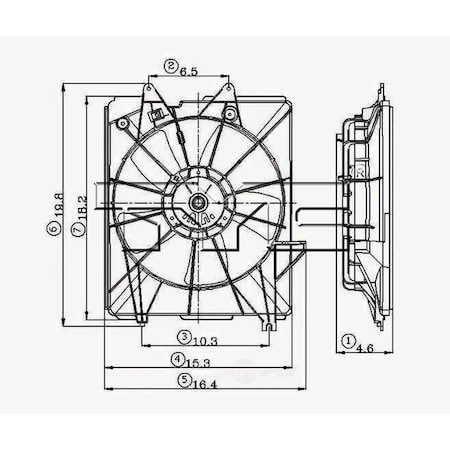 Tyc Engine Cooling Fan Assembly 2005-2010 Honda Odyssey, 600850 600850