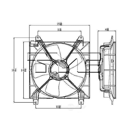 Tyc Engine Cooling Fan Assembly, 601050 601050
