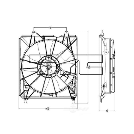 Tyc Engine Cooling Fan Assembly 2007-2012 Acura RDX 2.3L, 601120 601120