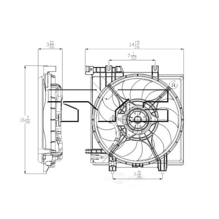 Tyc Engine Cooling Fan Assembly, 601260 601260
