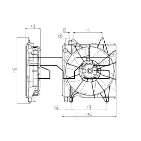 Tyc Engine Cooling Fan Assembly - Left, 601350 601350